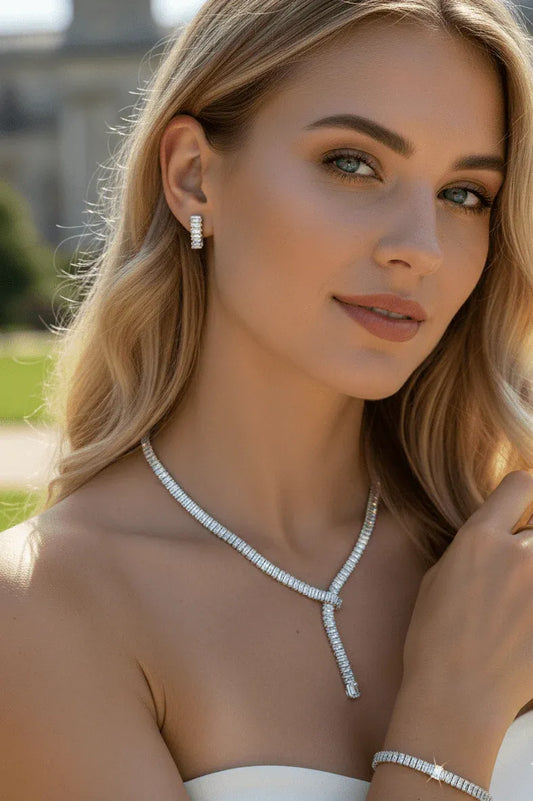 Luxury Baguette Crystal Jewelry Set