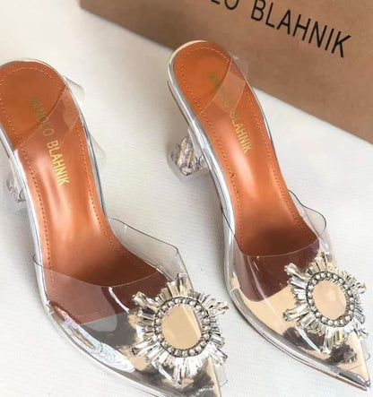 Transparent Women's Wedding Party Heels White